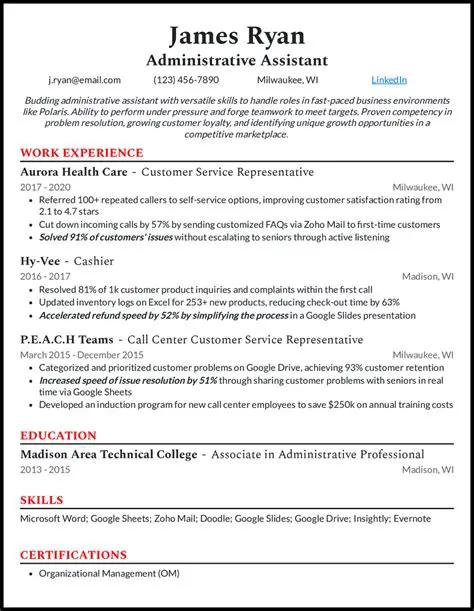 Landing Your Dream Job: Crafting an Administrative Assistant Resume with No Experience