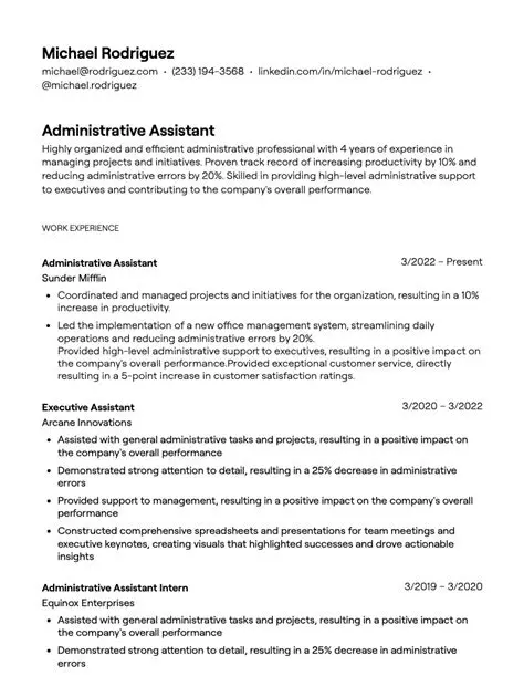 Administrative Assistant Resume Examples for Entry-Level Talent | Crafting Your Career Start