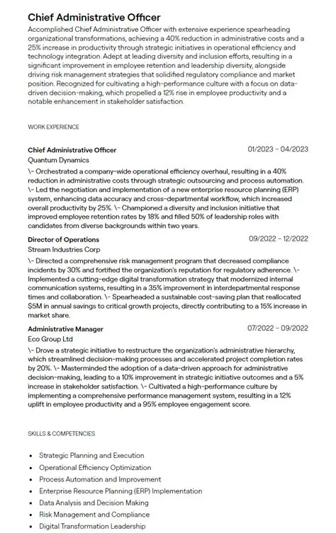 The Chief Executive Administrative Officer: A Pivotal Role in Modern Strategic Leadership