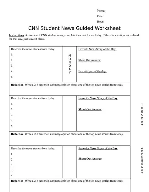 CNN Student News Worksheet: Engaging Students with Current Events