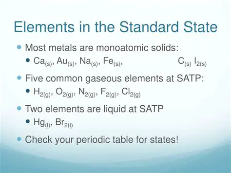 Elements in Standard State