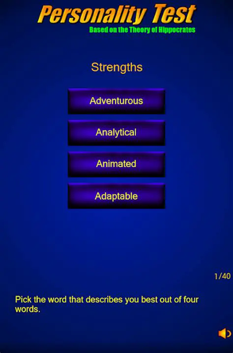Features of the Zamora Personality Test