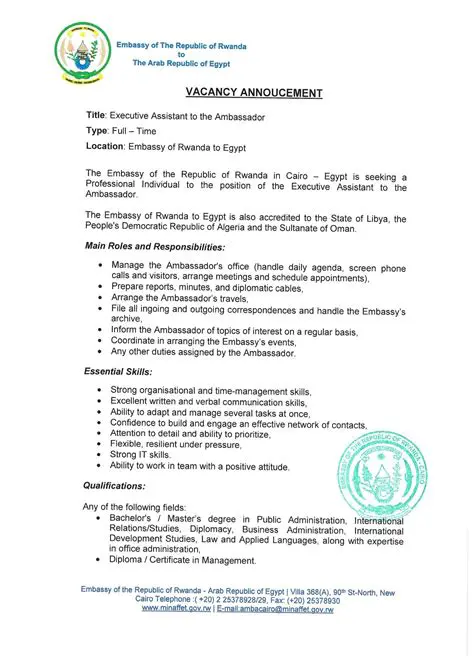 Navigating Diplomacy: The Crucial Role of the Executive Assistant to the Ambassador