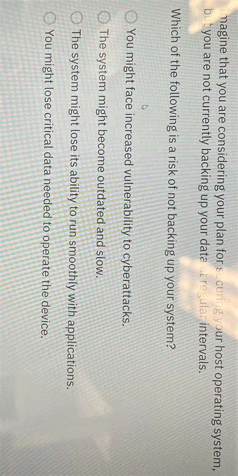 Not backing up your system