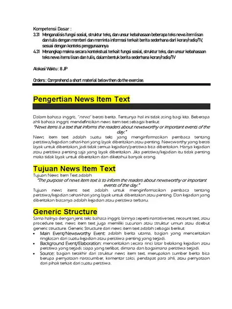 Understanding News Items: Definition, Structure, and Examples