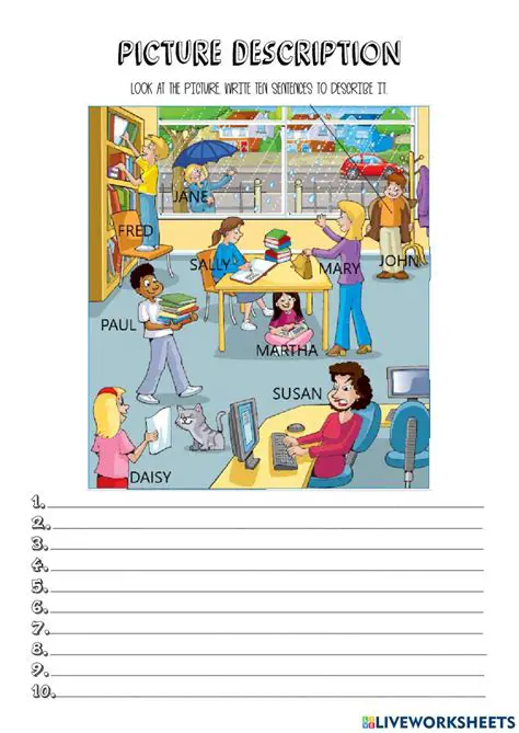 Picture description worksheets