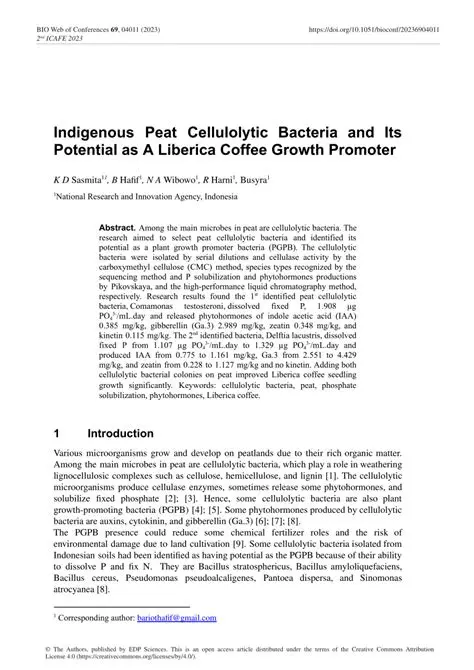 Revealing the Potential of Cellulolytic Microorganisms in the Peat Land of Paya Pinang