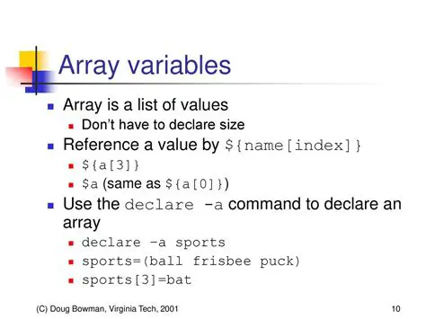 Using Array Variables in Scripts