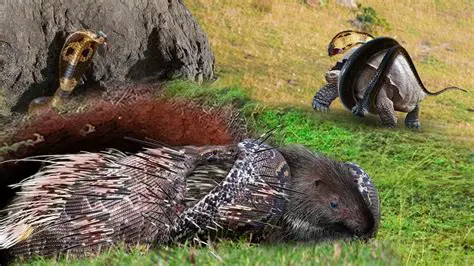 Dramatic Wildlife Showdown: Villagers Witness Porcupine's Fierce Battle Against Python for Territorial Supremacy
